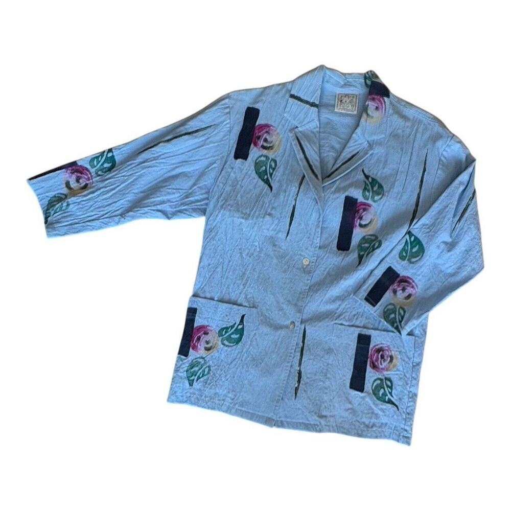Alegre Hand Painted Shacket Women's TAG SIZE S/M Jacket Art to wear LOOSE FIT